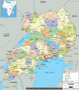 Kaart (kartograafia)-Uganda-political-map-of-Uganda.gif