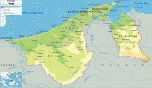 Bản đồ-Brunei-Brunei-physical-map.gif