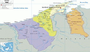 Carte géographique-Brunei-political-map-of-Brunei.gif