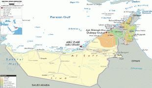 Mapa-Zjednoczone Emiraty Arabskie-political-map-of-UAE.gif