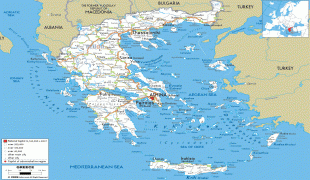 Kaart (cartografie)-Griekenland-road-map-of-Greece.gif