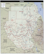 Kaart (kartograafia)-Sudaan-large_detailed_political_and_administrative_map_of_sudan_with_all_roads_and_cities_for_free.jpg