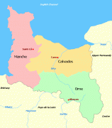 Hartă - Normandia de Jos (Basse-Normandie) - MAP[N]ALL.COM