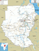 Kaart (kartograafia)-Sudaan-road-map-of-Sudan.gif