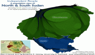 Bản đồ-Nam Sudan-SudanPopulationCartogram2011.jpg
