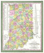 Bản đồ-Indiana-1850_Cowperthwait_-_Mitchell_Map_of_Indiana_-_Geographicus_-_IN-m-50.jpg