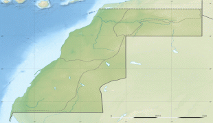 Kaart (kartograafia)-Lääne-Sahara-Western_Sahara_relief_location_map.jpg