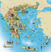 Kaart (cartografie)-Griekenland-Greece-Tourist-Map.jpg