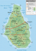 Kaart (cartografie)-Montserrat (eiland)-Topographic-map-of-Montserrat-de.png