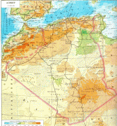 Kaart (kartograafia)-Alžeeria-Algeria-map.jpg