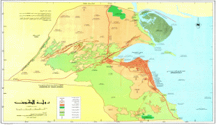 Kaart (kartograafia)-Kuveit-Kuwait_Topographic_Map.jpg