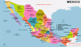Bản đồ-Mễ Tây Cơ-mexico-political-map.gif