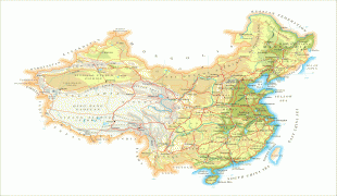 Kaart (kartograafia)-Hiina-China-Physical-Relief-Map.jpg
