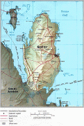 Kaart (kartograafia)-Katar-detailed_relief_map_of_qatar.jpg