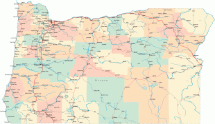 Bản đồ-Oregon-Oregon-Road-Map.gif