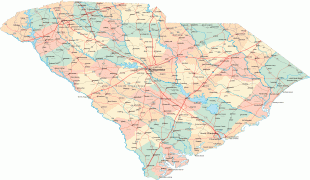 Bản đồ-South Carolina-South-Carolina-Road-Map.gif