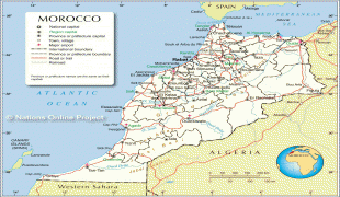 Kaart (kartograafia)-Maroko-morocco-administrative-map.jpg