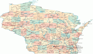 Bản đồ-Wisconsin-Wisconsin-Road-Map.gif