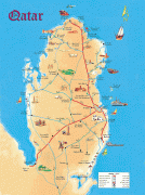 Kaart (kartograafia)-Katar-large_detailed_tourist_map_of_qatar.jpg