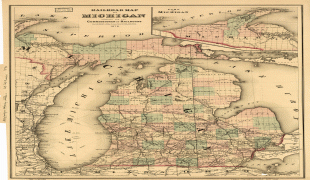 Bản đồ-Michigan-Michigan_railroad_map_1876.jpg