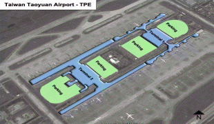 Bản đồ-Sân bay quốc tế Đào Viên Đài Loan-Taiwan-Taoyuan-Airport-tpe-OverviewMap.jpg
