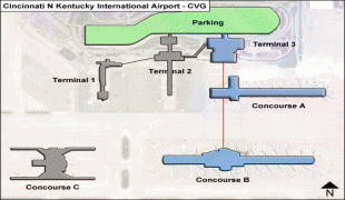 Bản đồ-Sân bay quốc tế Cincinnati/Bắc Kentucky-Cincinnati-N-Kentucky-CVG-Terminal-map.jpg