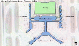 Bản đồ-Sân bay quốc tế Memphis-Memphis-MEM-terminal-map.jpg