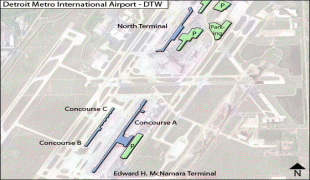 Bản đồ-Detroit Metropolitan Wayne County Airport-Detroit-DTW-terminal-map.jpg