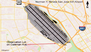 Bản đồ-Sân bay quốc tế San Jose-sjcmap.jpg