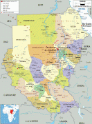 Kaart (cartografie)-Soedan-political-map-of-Sudan.gif