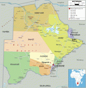 Kaart (cartografie)-Botswana-political-map-of-Botswana.gif