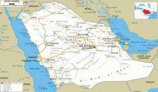 Mapa-Saúdská Arábie-Saudi-Arabia-road-map.gif