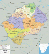 Географічна карта-Лесото-political-map-of-Lesotho.gif