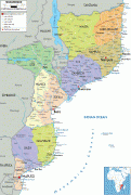 Kaart (cartografie)-Mozambique-political-map-of-Mozambique.gif
