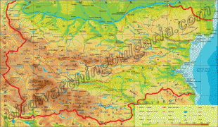Карта (мапа)-Бугарска-BirdWatchBulgariaRelief_Map.jpg