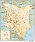 Kaart (cartografie)-Kenia-kenya.gif