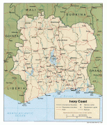 Карта (мапа)-Обала Слоноваче-Ivory-Coast-Political-Map.jpg