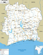Bản đồ-Bờ Biển Ngà-road-map-of-Ivory-Coast.gif