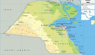Bản đồ-Kuwait-Kuwait-physical-map.gif