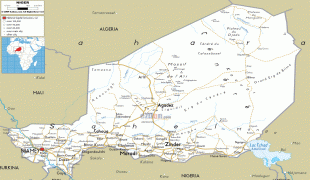 Kaart (cartografie)-Niger (land)-Niger-road-map.gif