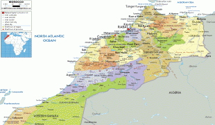 Карта (мапа)-Мароко-political-map-of-Morocco.gif