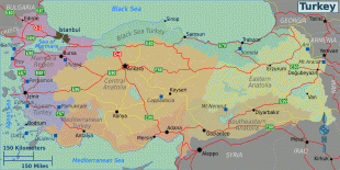 Kaart (kartograafia)-Türgi-Turkey_regions_map.png