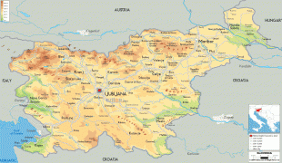 Географическая карта-Словения-Slovenian-physical-map.gif