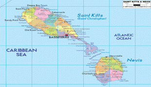 Kartta-Saint Kitts ja Nevis-political-map-of-St.Kitts.gif