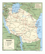Kaart (kartograafia)-Tansaania-tanzania_pol_1989.jpg