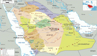 Kaart (kartograafia)-Saudi Araabia-political-map-of-Saudi-Arab.gif