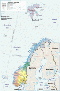 Kaart (cartografie)-Noorwegen-Map_Norway_political-geo.png