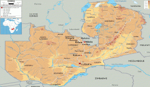 Карта (мапа)-Замбија-Zambia-physical-map.gif