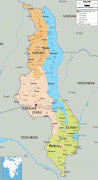 Kort (geografi)-Malawi-political-map-of-Malawi.gif