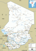 Karte (Kartografie)-Tschad-Chad-road-map.gif
